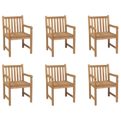 Cadeiras de exterior 6 pcs madeira de teca maciça