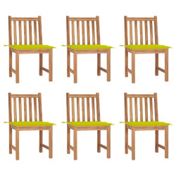 Cadeiras de jardim 6 pcs c/ almofadões madeira de teca maciça