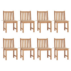 Cadeiras de jardim 8 pcs c/ almofadões madeira de teca maciça