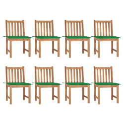 Cadeiras de jardim 8 pcs c/ almofadões madeira de teca maciça