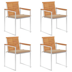 Cadeiras de jardim c/ almofadões 4 pcs madeira de acácia maciça