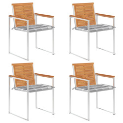 Cadeiras de jardim c/ almofadões 4 pcs madeira de acácia maciça