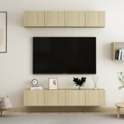 Móveis TV 4 pcs 80x30x30cm derivados de madeira carvalho sonoma