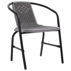 Cadeiras de jardim 8 pcs vime plástico e aço 110 kg