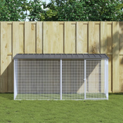 Gaiola para galinhas com teto antracite 203x98x90 cm aço galvanizado