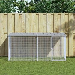 Gaiola para galinhas com teto cinza claro 203x98x90 cm aço galvanizado