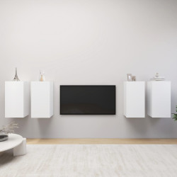Móveis de TV 4 pcs 30,5x30x60 cm derivados de madeira branco