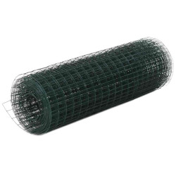 Cerca arame galinheiro 10x0,5 m aço c/ revestimento PVC verde