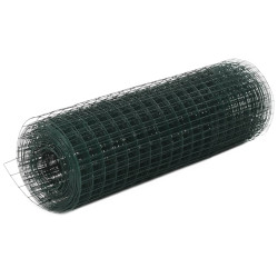 Cerca arame galinheiro 25x0,5 m aço c/ revestimento PVC verde