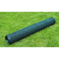 Cerca de arame galinheiro c/ revestimento em PVC 25x0,5 m verde