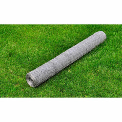 Cerca de arame p/ galinheiro 25x1 m aço galvanizado prateado
