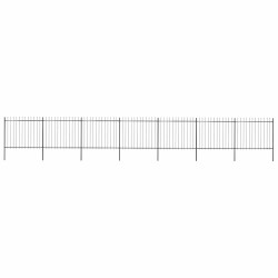 Cerca de jardim com ponta de lança em aço 1172x150 cm, preta