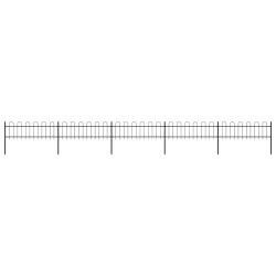 Cerca de jardim com arco superior em aço 838x60 cm preto