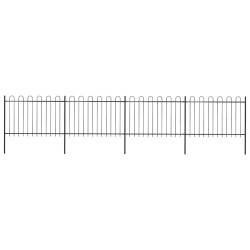 Cerca de jardim com arco superior em aço 671x120 cm preta