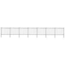 Cerca de jardim com arco superior em aço 1172x150 cm preta