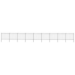 Cerca de jardim com arco superior em aço 1506x150 cm preta