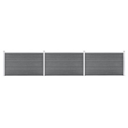 Painel de vedação para jardim 526x106 cm wpc cinzento