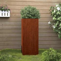Vaso/floreira 32x29x75 cm aço corten