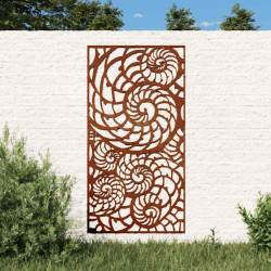 Decoração p/ muro de jardim 105x55 cm aço corten design conchas