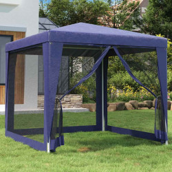 Tenda festas c/ 4 paredes laterais em rede 2,5x2,5 m pead azul