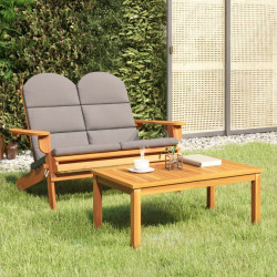 Conjunto lounge de jardim adirondack 2pcs acácia maciça