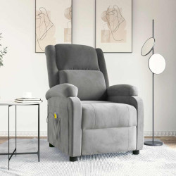 Poltrona de massagens veludo cinzento-claro