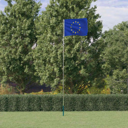 Bandeira da união europeia e mastro 5,5 m alumínio