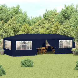 Tenda festas profissional c/ paredes laterais 4x9m 90g/m² azul
