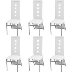 Cadeiras de jantar 6 pcs couro artificial branco