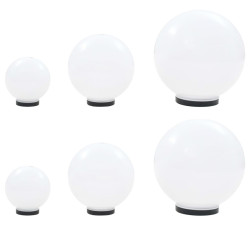 6 Pcs conjunto de candeeiros esféricos LED 20/30/40 cm pmma