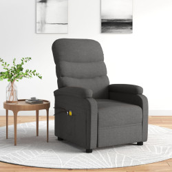 Poltrona de massagens elétrica tecido cinza-escuro