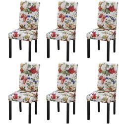 Cadeiras de jantar 6 pcs tecido multicor
