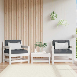 Cadeiras de jardim c/ almofadões 2 pcs pinho maciço branco