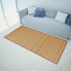 Tapete retangular bambu 120 x 180 cm castanho