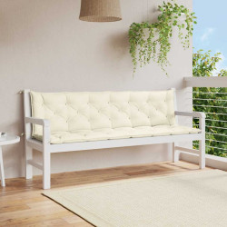Almofadão para banco de jardim tecido oxford branco nata