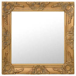 Espelho de parede estilo barroco 50x50 cm dourado