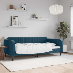 Sofá-cama 100x200 cm veludo azul