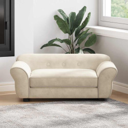 Sofá para cães 72x45x30 cm pelúcia cor creme
