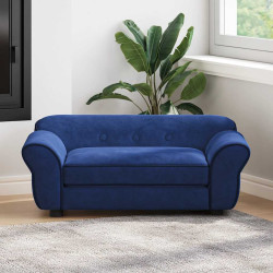 Sofá para cães 72x45x30 cm pelúcia azul