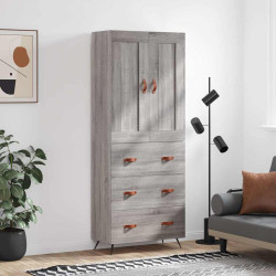 Armário alto 69,5x34x180 cm derivados de madeira sonoma cinza