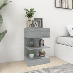 Mesa cabeceira 2pcs 40x35x65cm derivado madeira cinzento sonoma