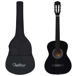 Guitarra clássica para iniciantes com saco 3/4 36" preto