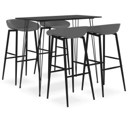 5 Pcs conjunto de bar preto e cinzento