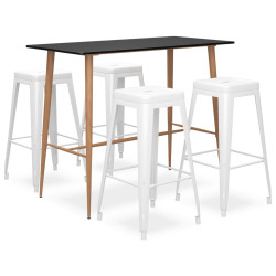 5 Pcs conjunto de bar preto e branco
