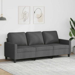 Sofá de 3 lugares 180 cm tecido cinza-escuro