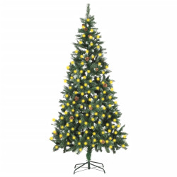 Árvore de natal artificial com pinhas pré-iluminada 210 cm