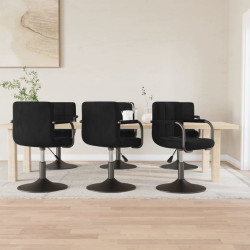 Cadeiras de jantar giratórias 6 pcs veludo preto