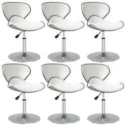 Cadeiras de jantar 6 pcs couro artificial branco