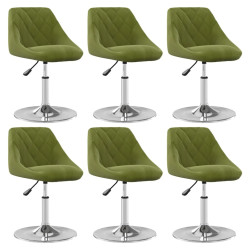 Cadeiras de jantar giratórias 6 pcs veludo verde-claro