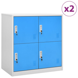 Cacifos 2 pcs 90x45x92,5 cm aço cinzento-claro e azul